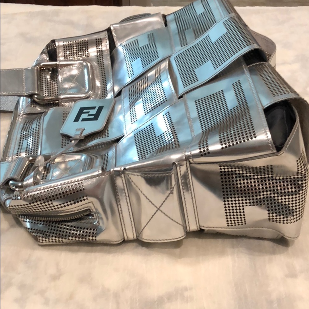 Fendi Large Metallic Crossword Tote - Picture 7 of 8